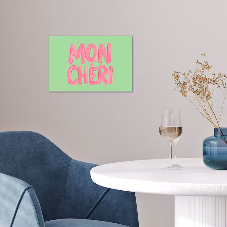 Poster - Mon cheri - Groen - Roze — 4