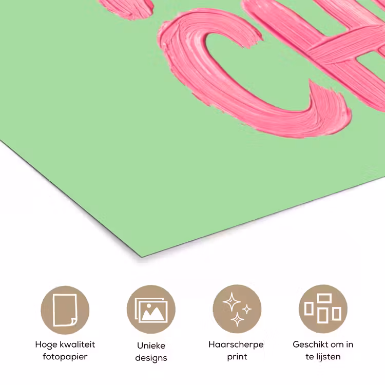 Poster - Mon cheri - Groen - Roze — 5