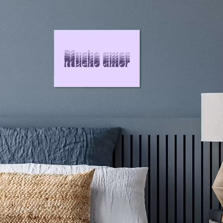 Poster - Mucho amor - Paars - Gelaagde letters — 3