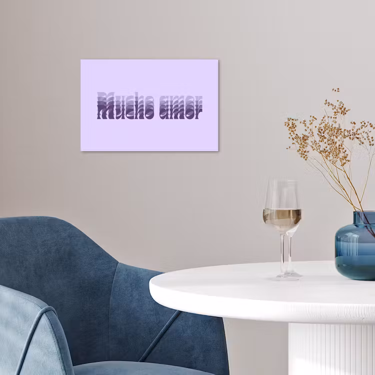 Poster - Mucho amor - Paars - Gelaagde letters — 4