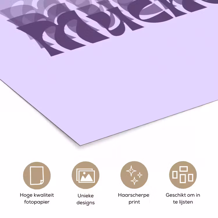 Poster - Mucho amor - Paars - Gelaagde letters — 5