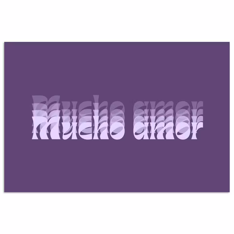 Poster - Mucho amor - Paars - Grafisch — 1