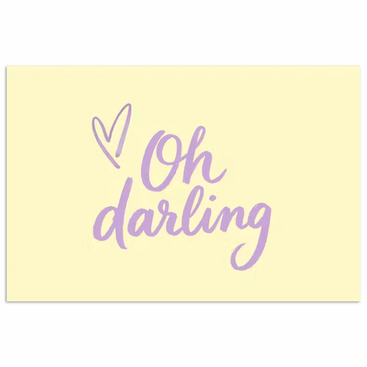 Poster - Oh darling - Geel - Hart — 1