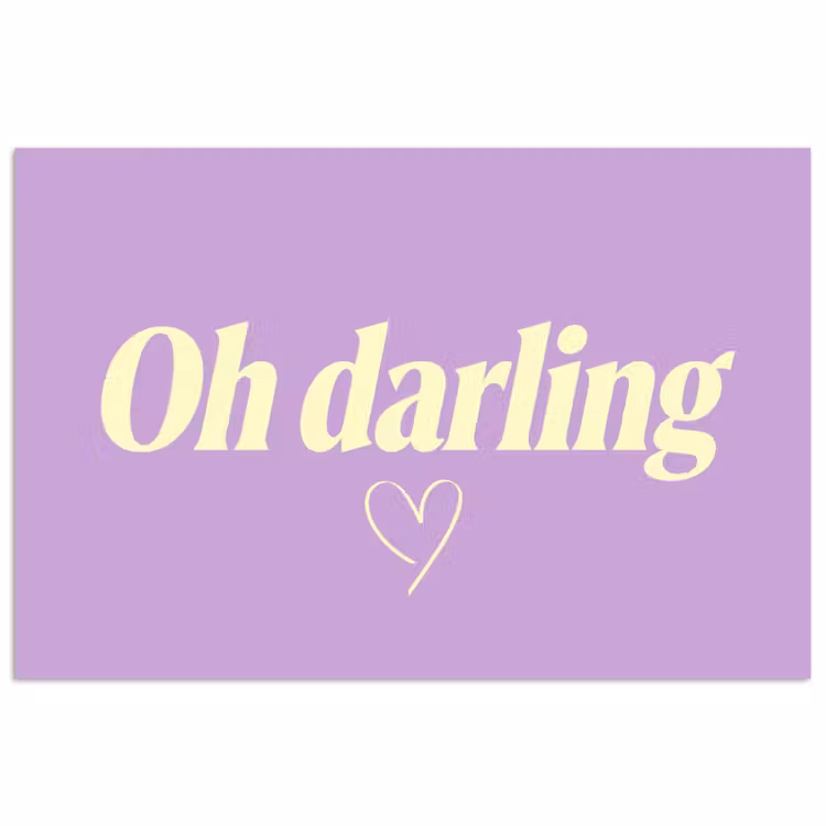 Poster - Oh darling - Hart - Paars — 1
