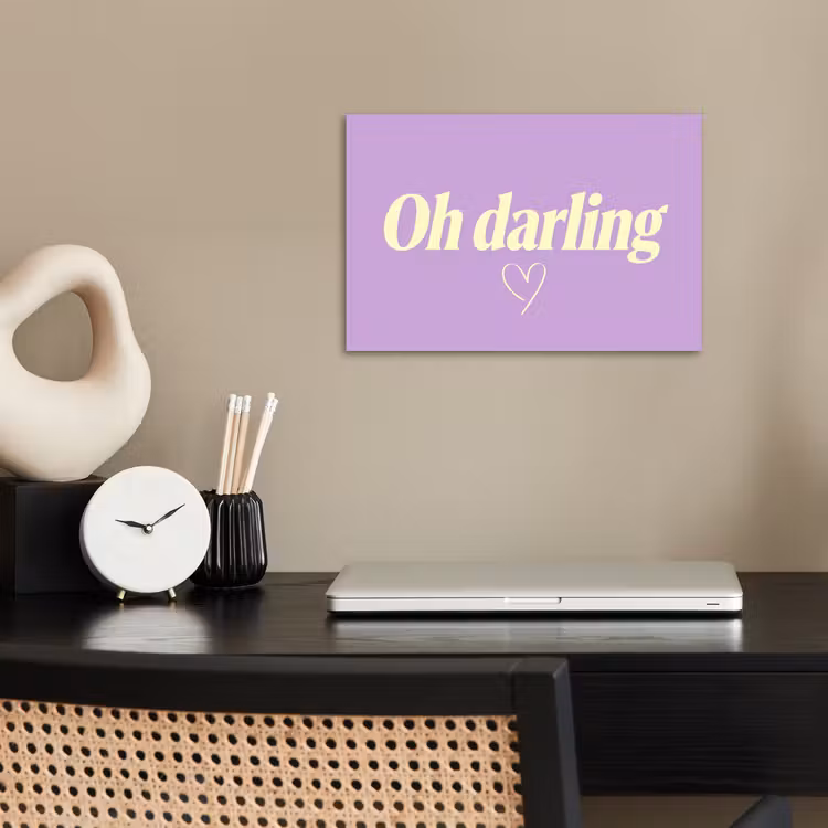 Poster - Oh darling - Hart - Paars — 2