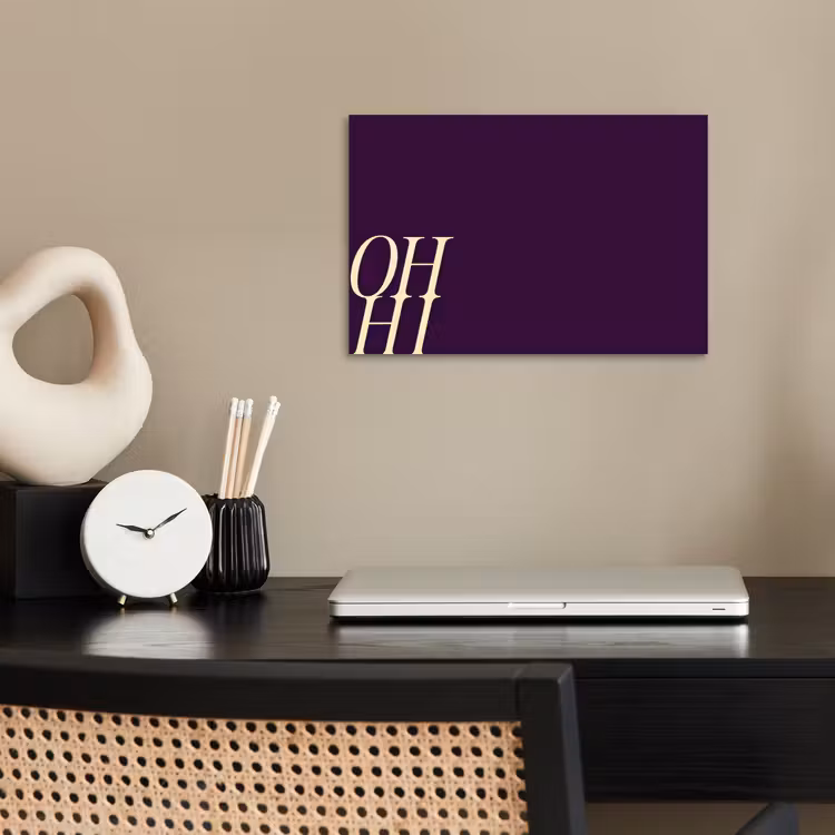 Poster - Oh hi - Paars - Cursief — 2