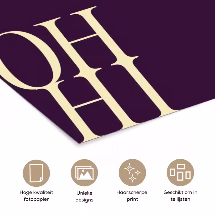 Poster - Oh hi - Paars - Cursief — 5
