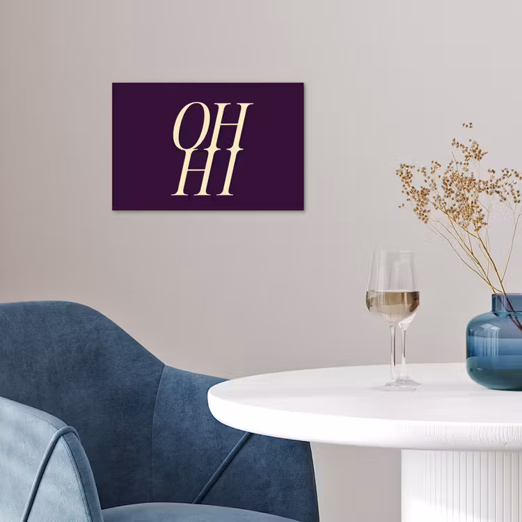Poster - Oh hi - Paars - Minimalistisch — 4