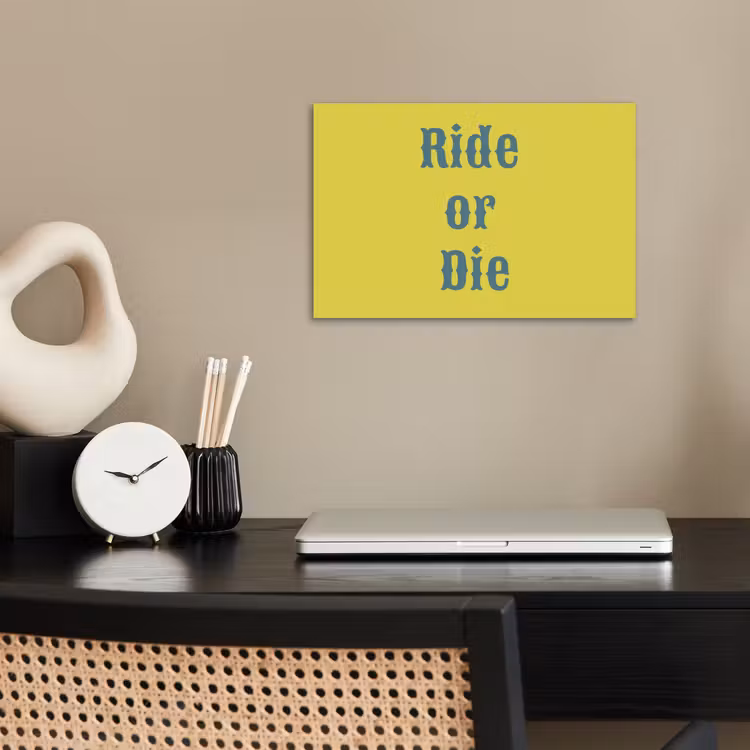 Poster - Ride or die - Geel - Blauw — 2