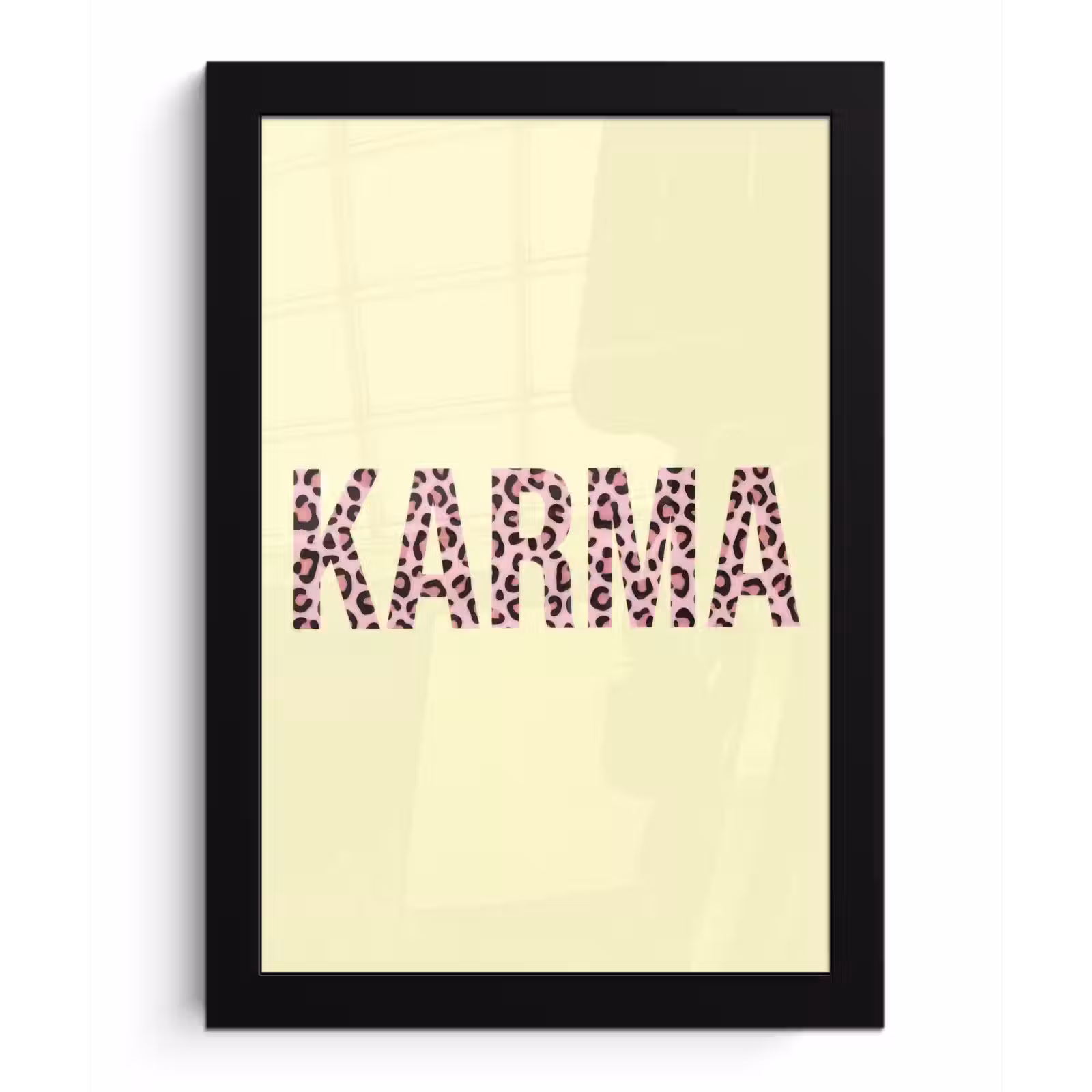 Poster met lijst - Karma - Luipaardprint - Geel — 1