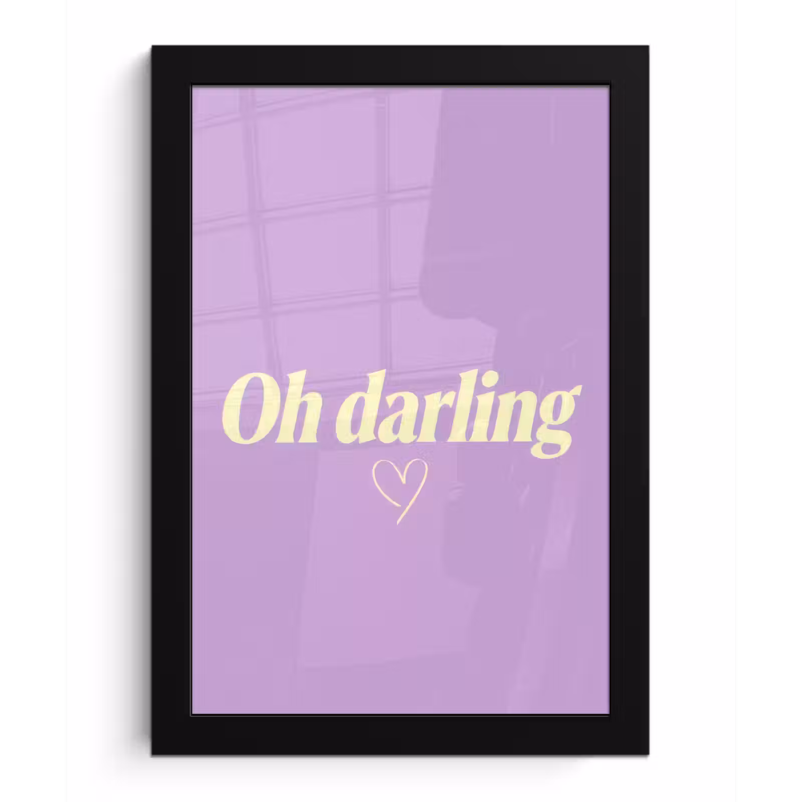 Poster met lijst - Oh darling - Hart - Paars — 1