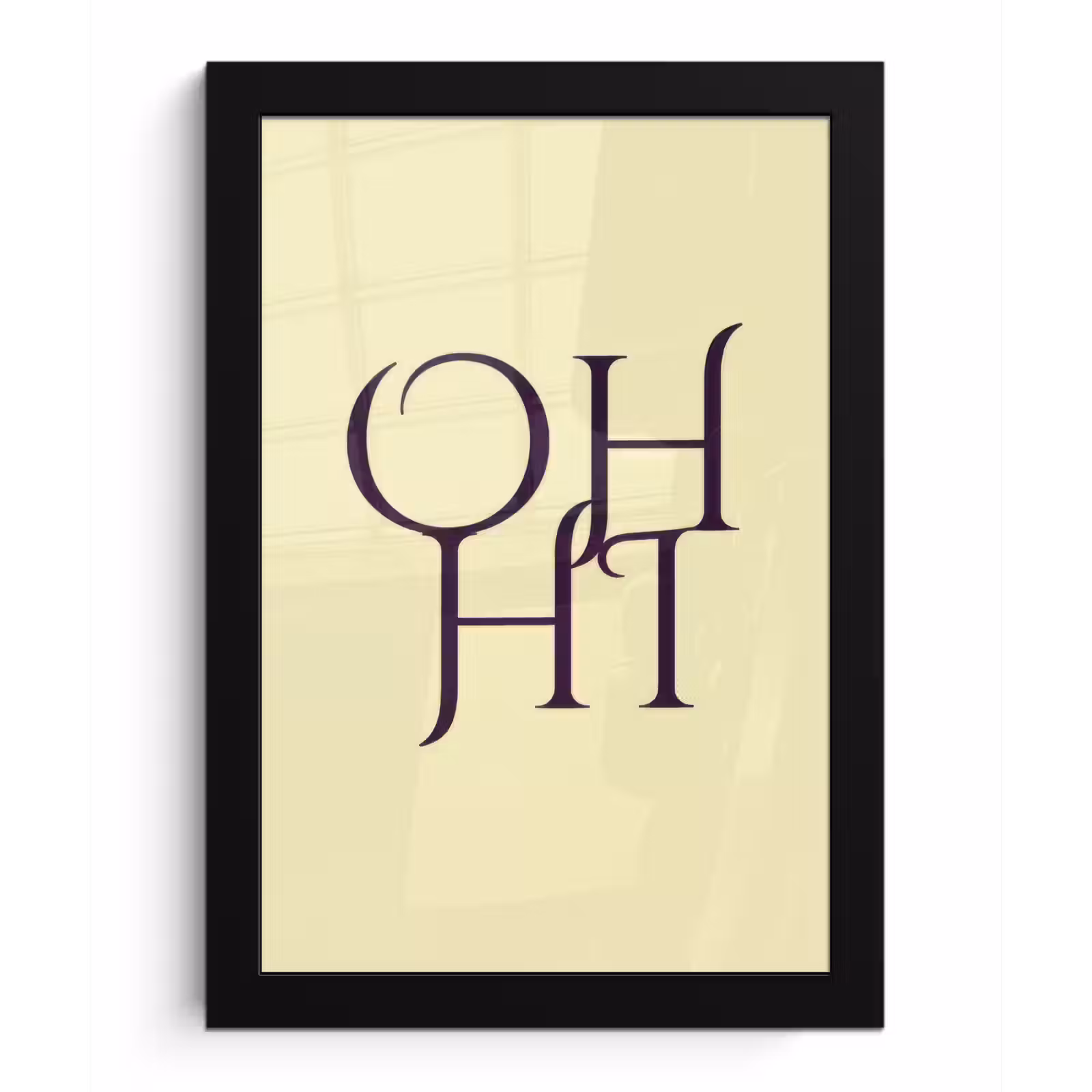 Poster met lijst - Oh hi - Geel - Monogram — 1
