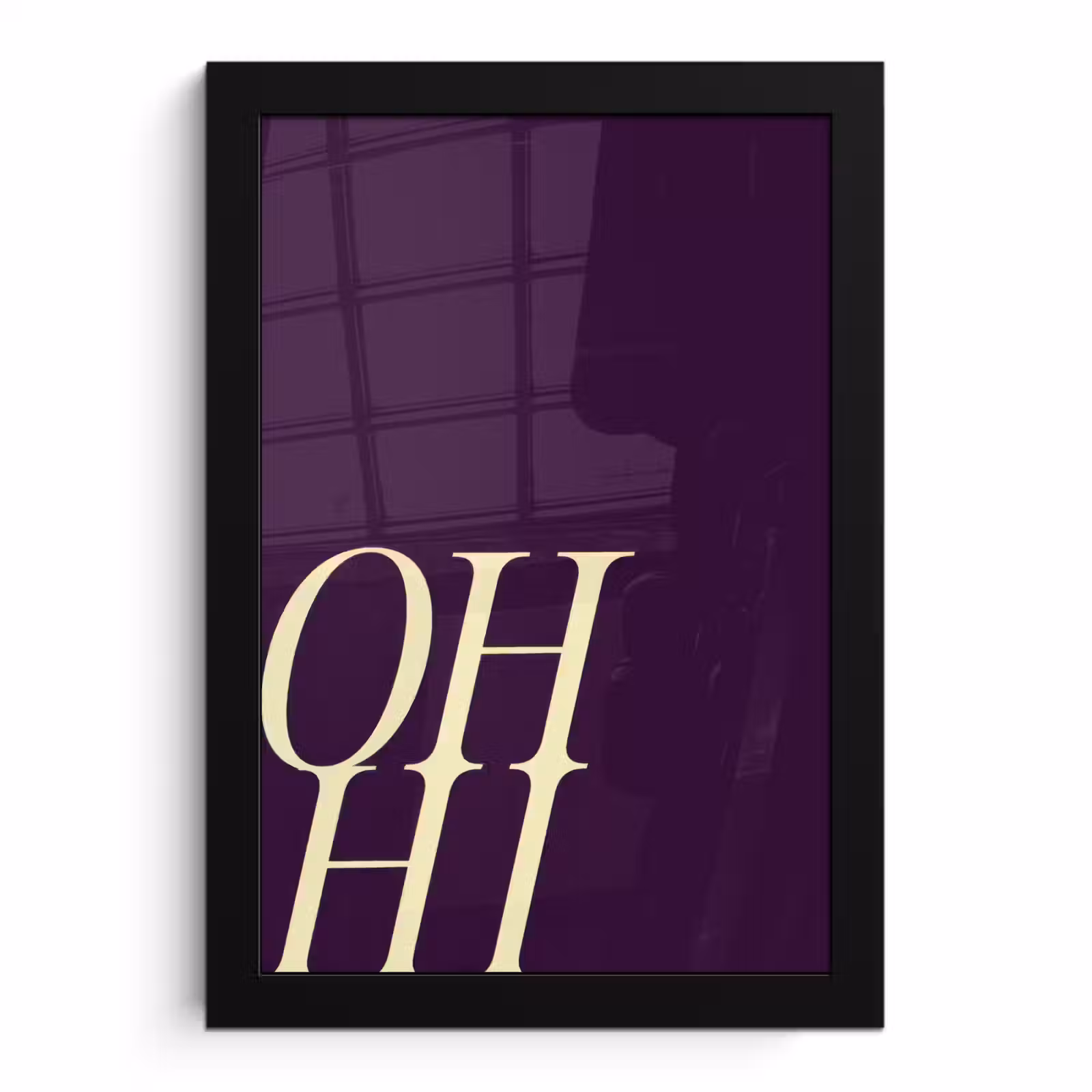 Poster met lijst - Oh hi - Paars - Cursief — 1
