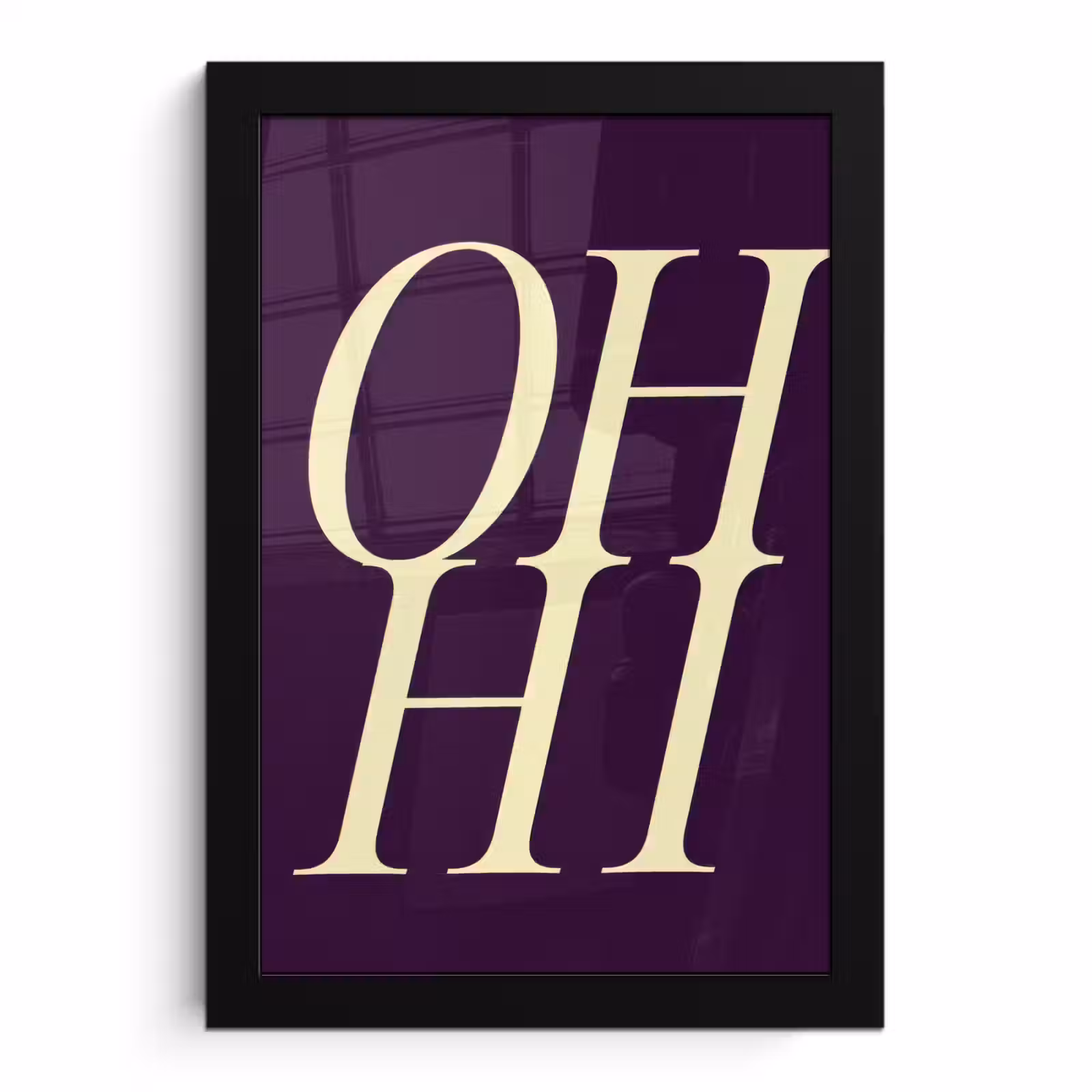 Poster met lijst - Oh hi - Paars - Minimalistisch — 1