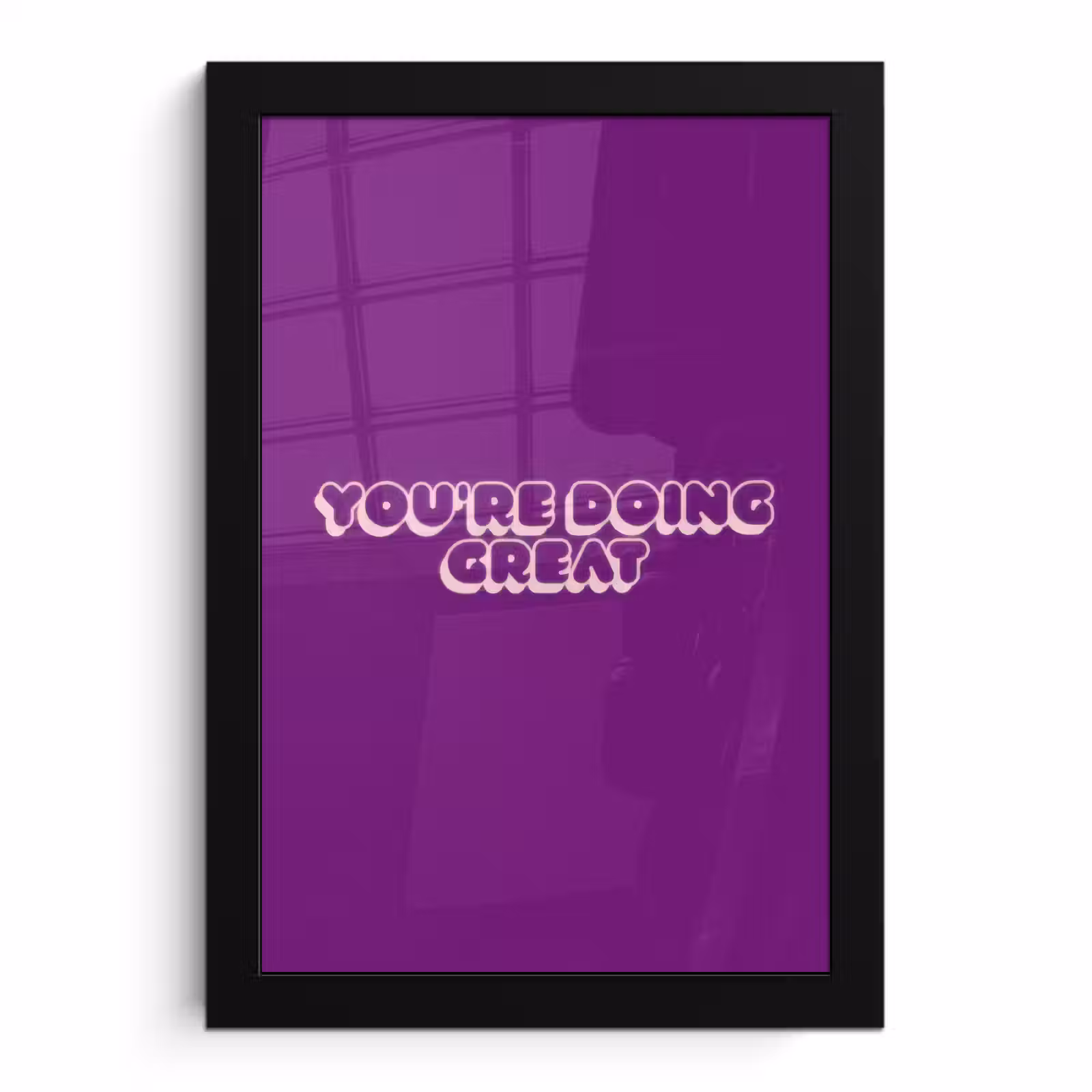 Poster met lijst - You're doing great - Paars - Bubble letters — 1