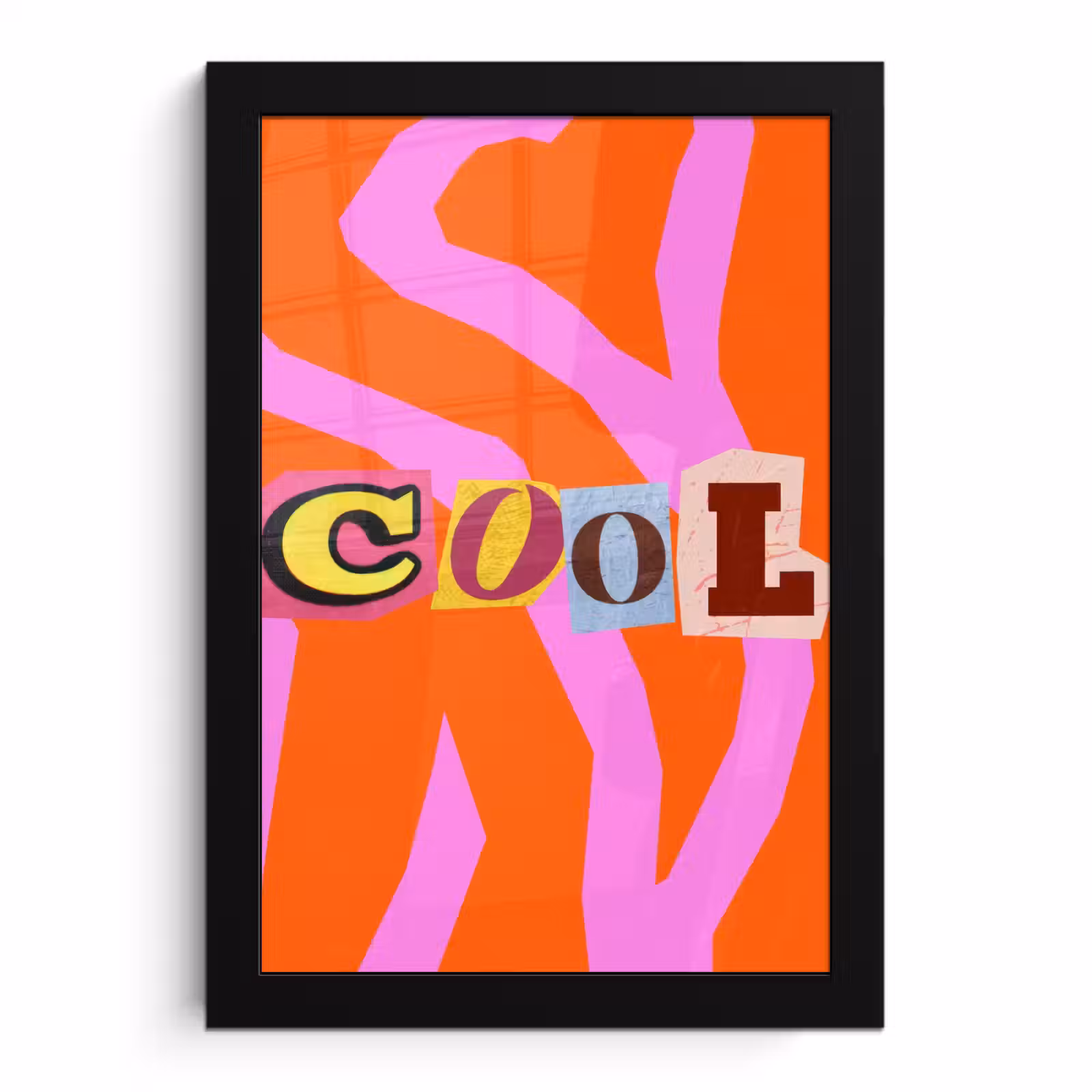 Poster met lijst - Zebraprint - Grafisch - COOL - Oranje — 1