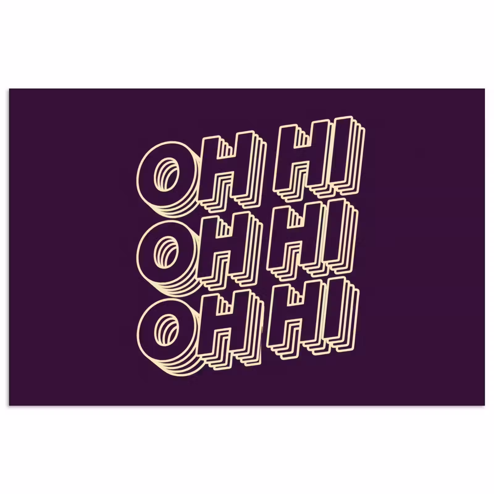 Poster - Oh hi - Paars - 3D — 1