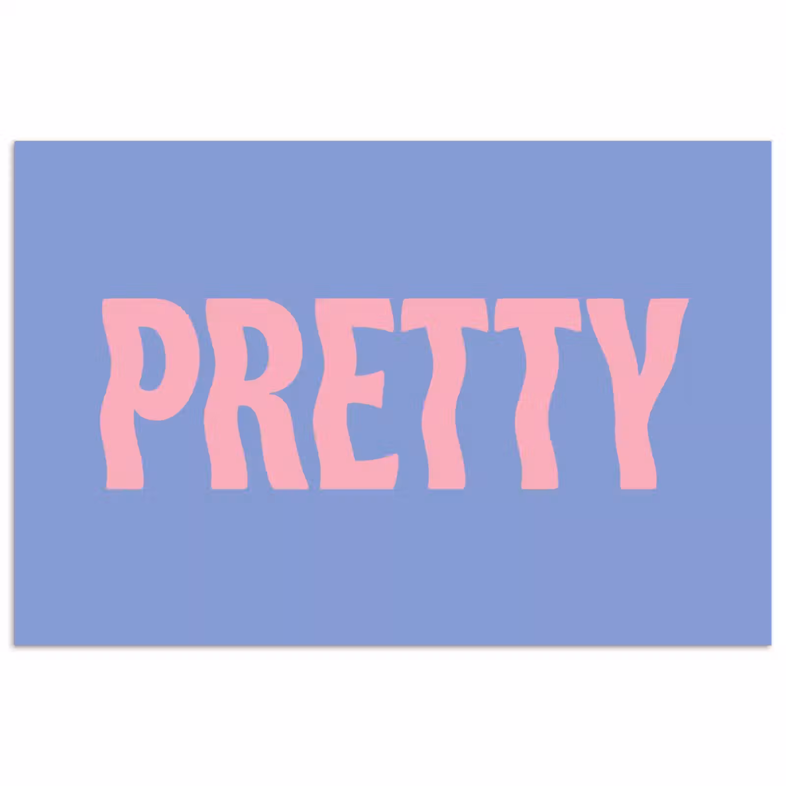 Poster - Pretty - Roze - Blauw - Golvend — 1
