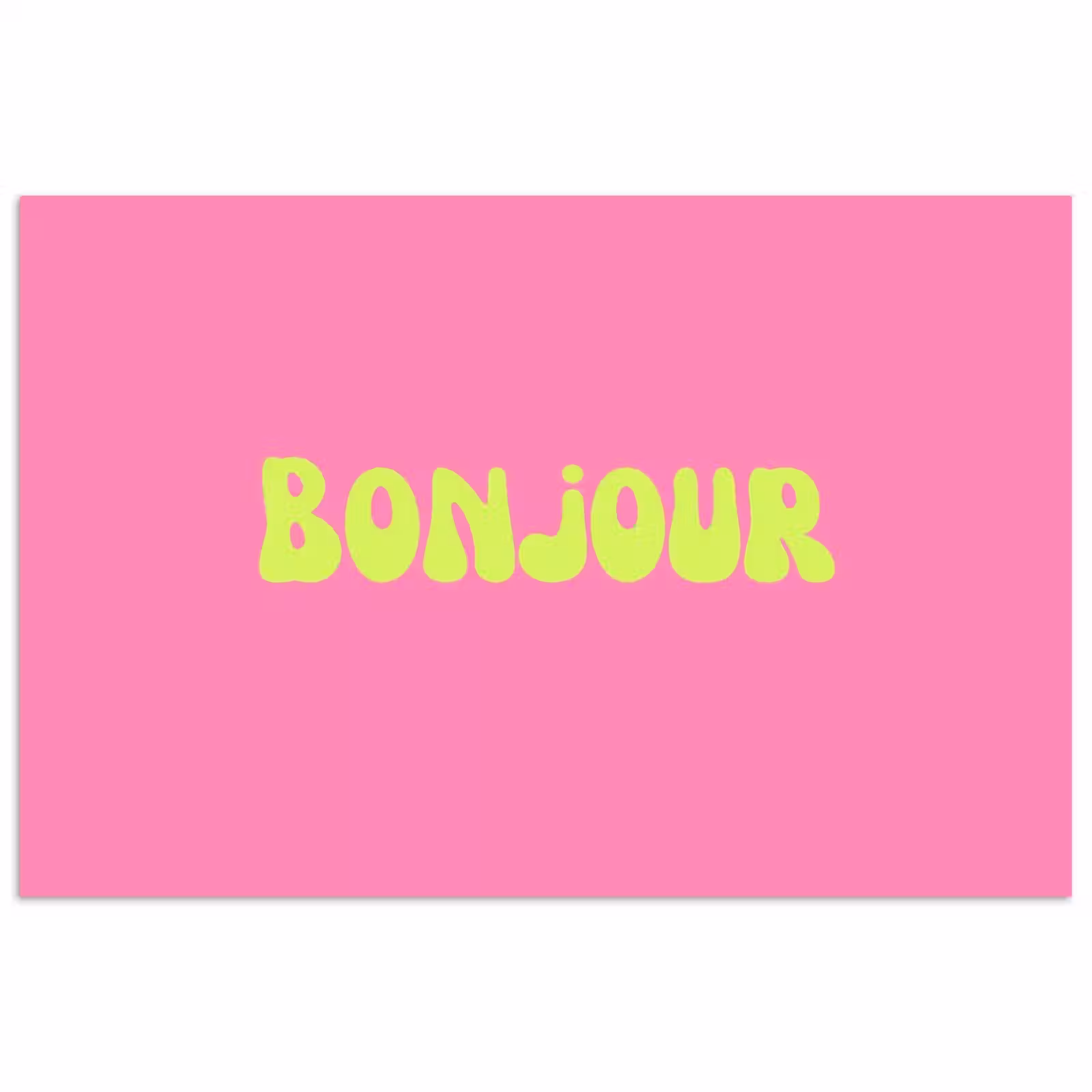 Poster - Roze - Groene bonjour - Organisch — 1