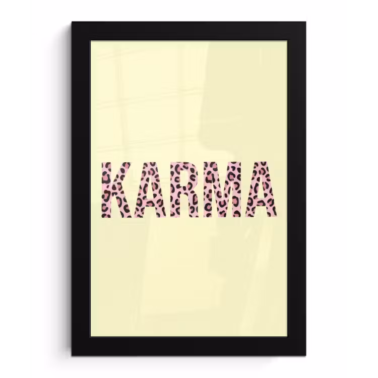 Poster met lijst - Karma - Luipaardprint - Geel — 1