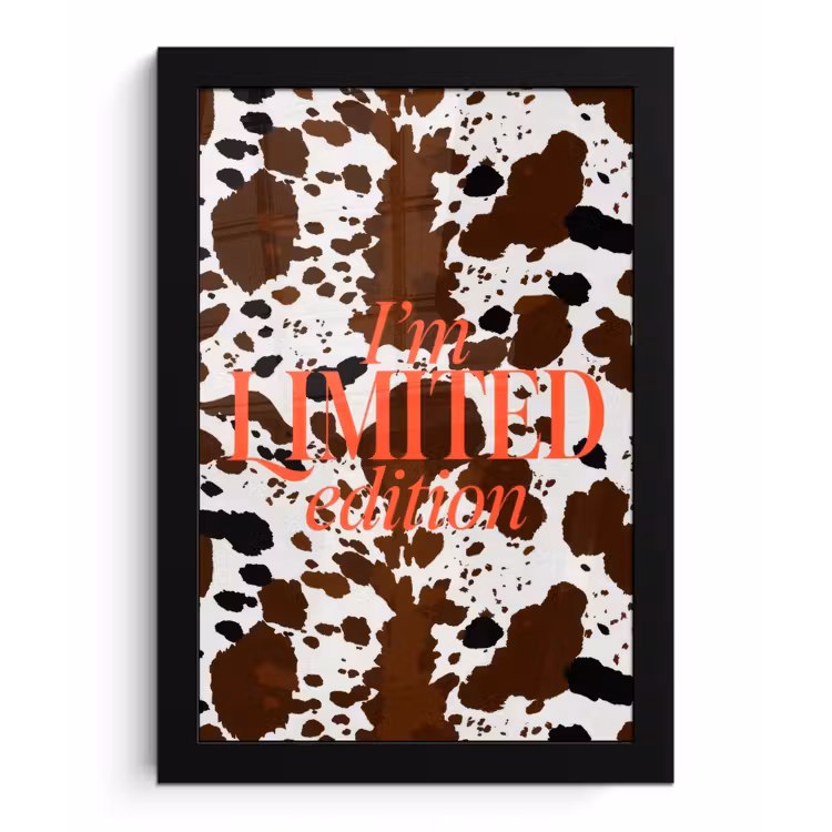 Poster met lijst - Koeienprint - Limited edition - Rood — 1