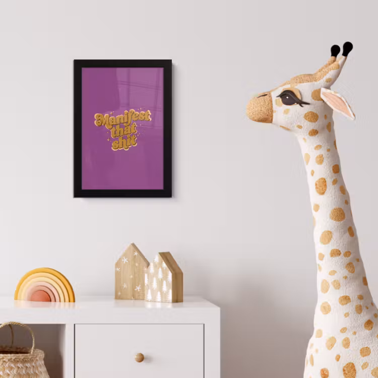 Poster met lijst - Manifest that shit - Paars - Glitter — 5