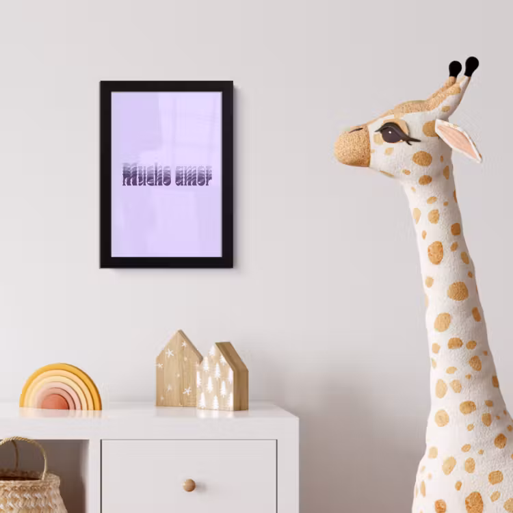 Poster met lijst - Mucho amor - Paars - Gelaagde letters — 5