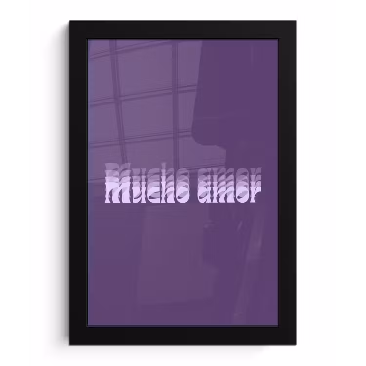 Poster met lijst - Mucho amor - Paars - Grafisch — 1