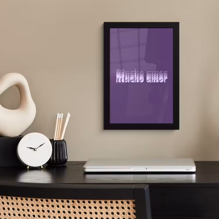 Poster met lijst - Mucho amor - Paars - Grafisch — 3