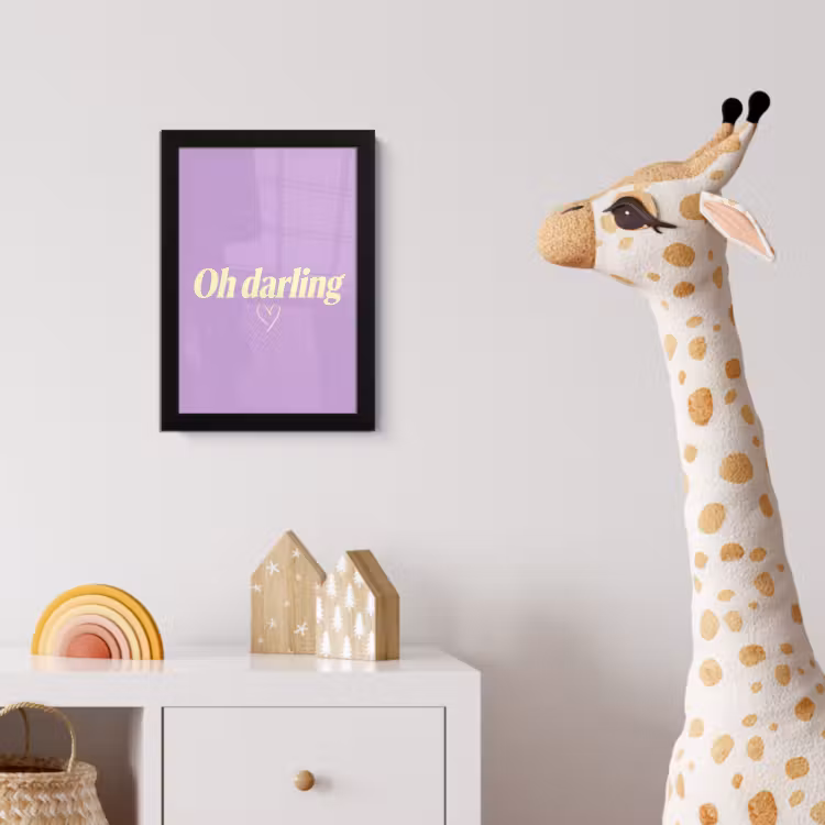 Poster met lijst - Oh darling - Hart - Paars — 5