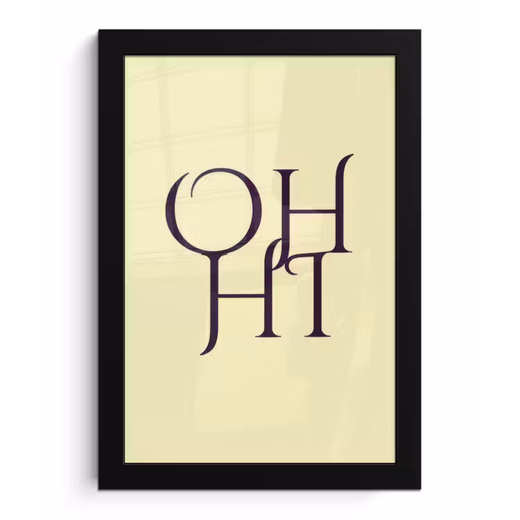 Poster met lijst - Oh hi - Geel - Monogram — 1