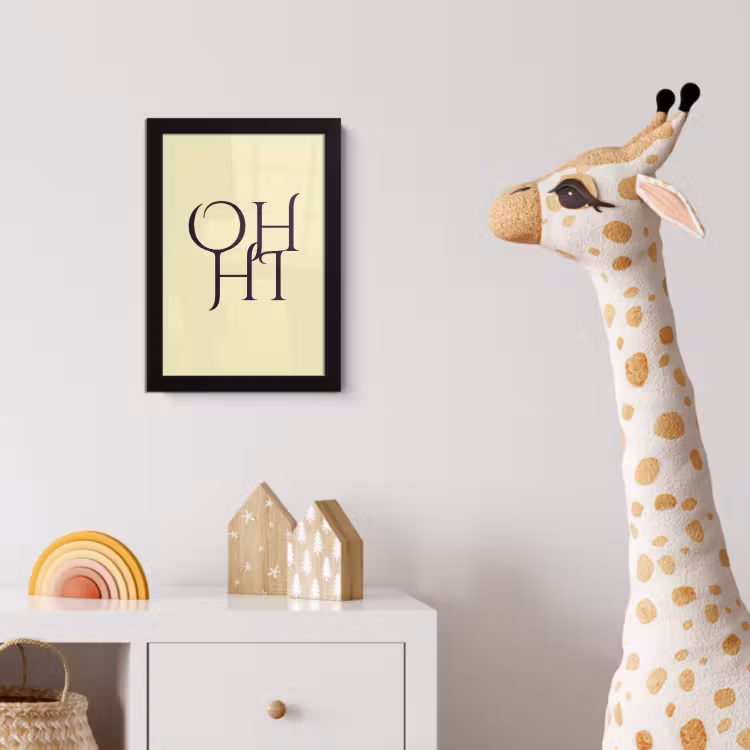 Poster met lijst - Oh hi - Geel - Monogram — 5