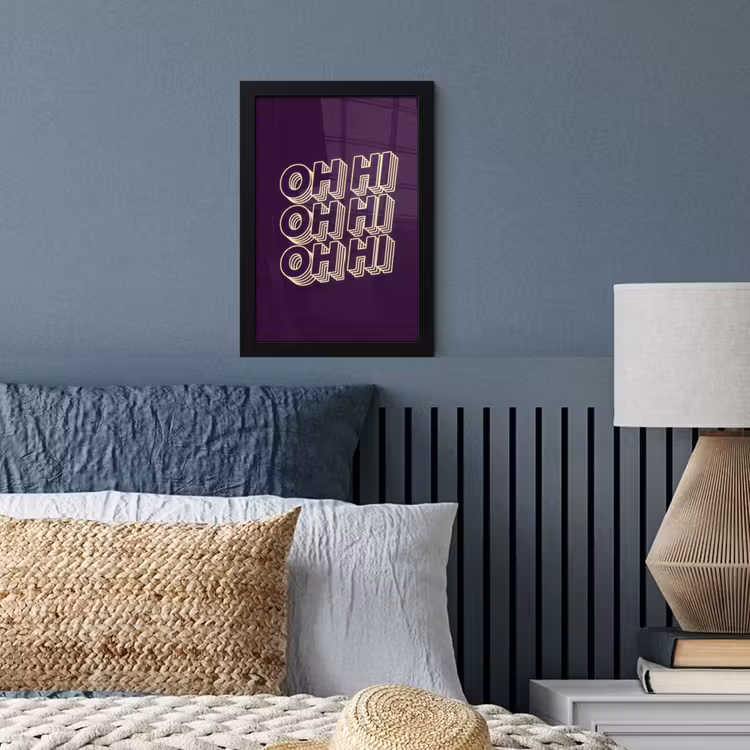 Poster met lijst - Oh hi - Paars - 3D — 4