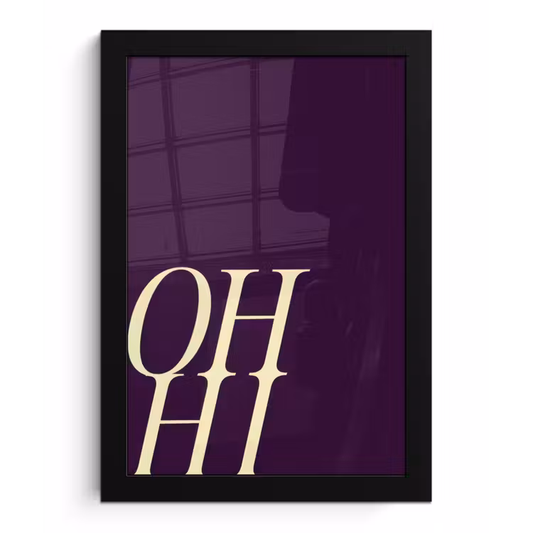 Poster met lijst - Oh hi - Paars - Cursief — 1