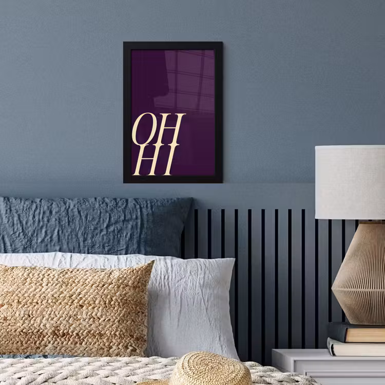 Poster met lijst - Oh hi - Paars - Cursief — 4