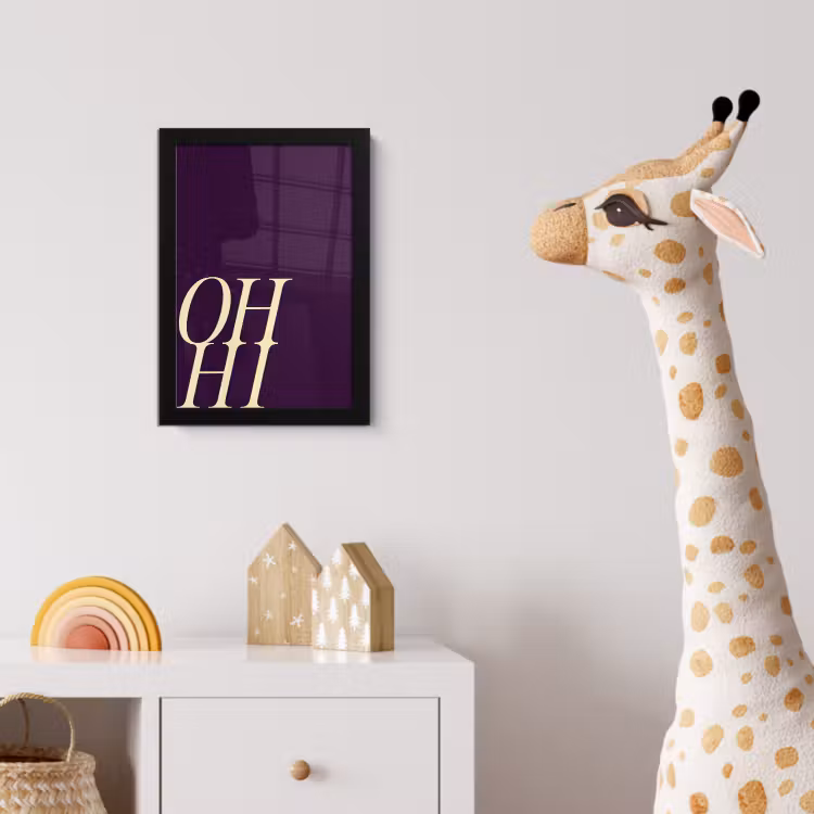 Poster met lijst - Oh hi - Paars - Cursief — 5