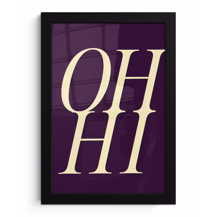 Poster met lijst - Oh hi - Paars - Minimalistisch — 1