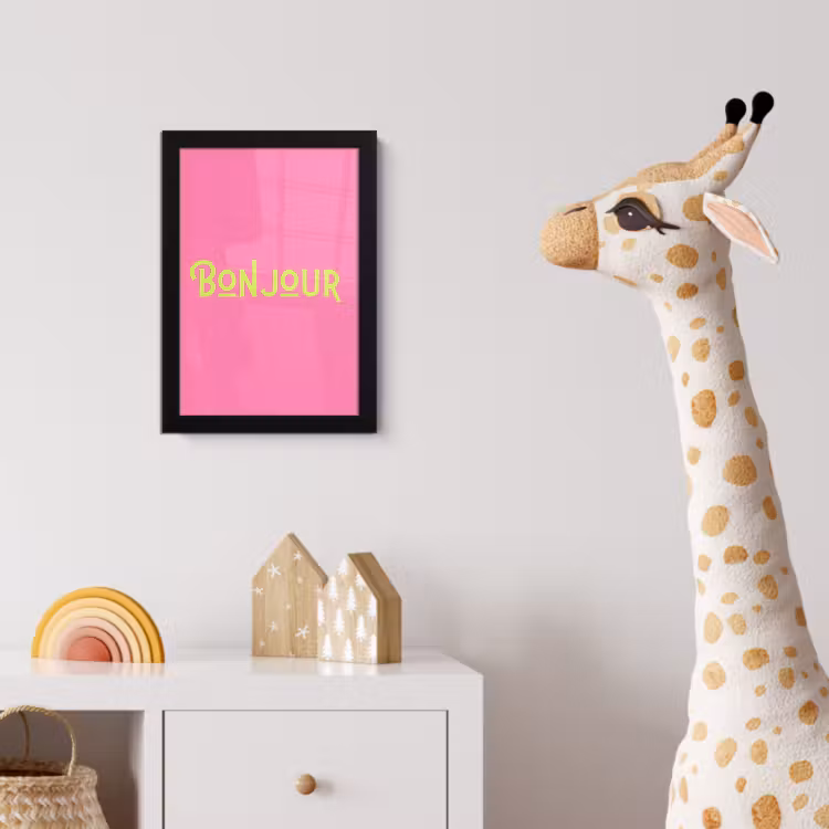 Poster met lijst - Roze - Groene Bonjour - art-deco — 5
