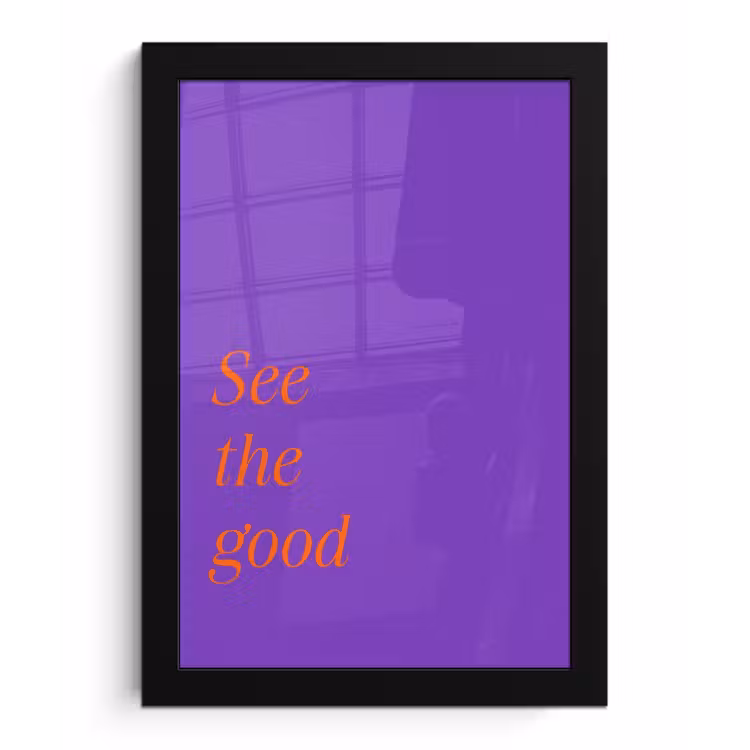 Poster met lijst - See the good - Oranje - Paars — 1