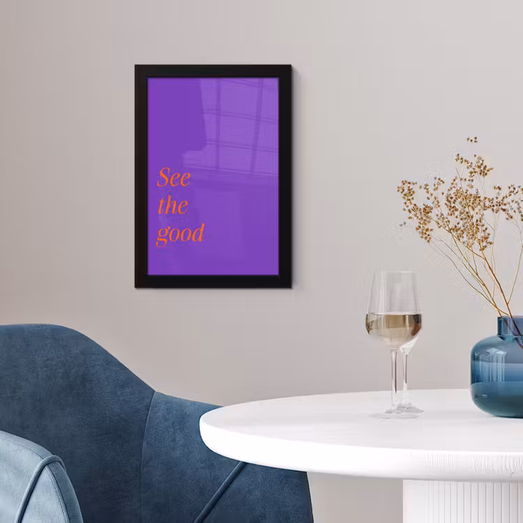 Poster met lijst - See the good - Oranje - Paars — 2