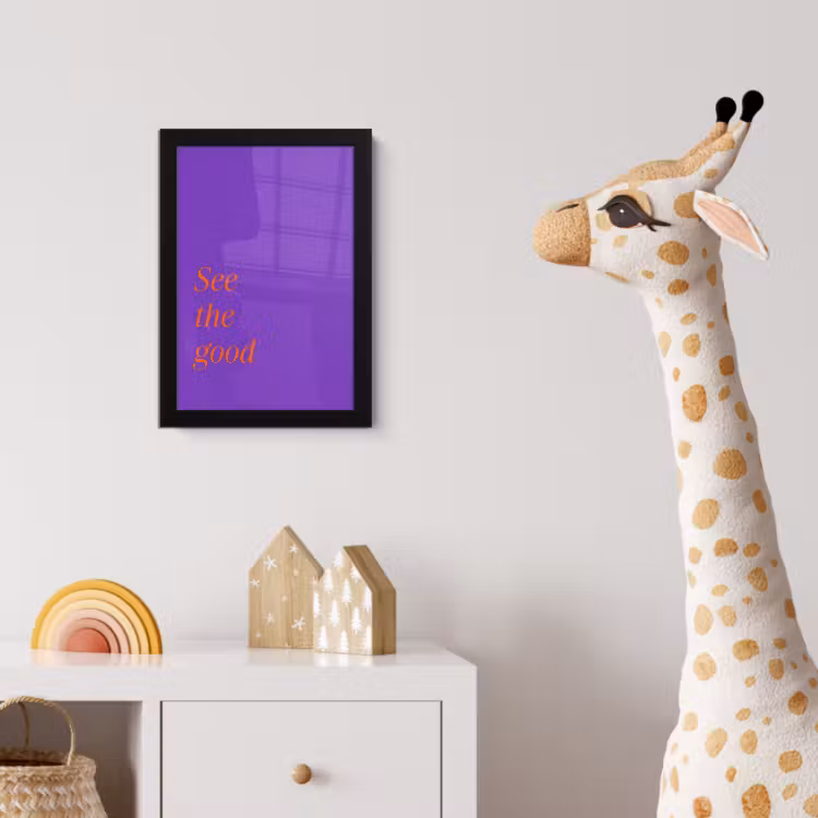 Poster met lijst - See the good - Oranje - Paars — 5