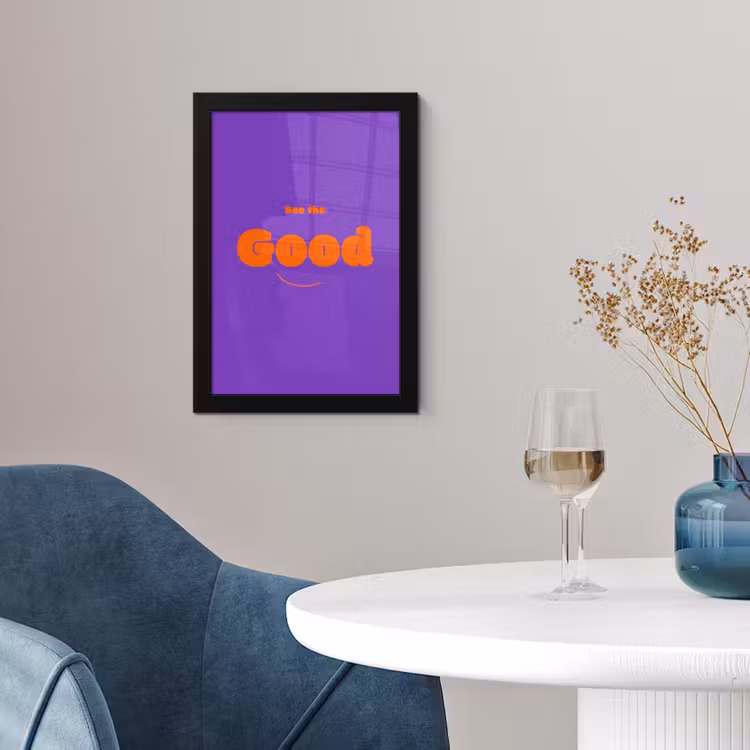 Poster met lijst - See the good - Oranje - Paars - Smiley — 2