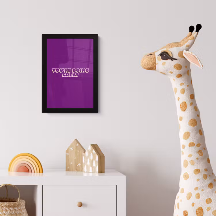 Poster met lijst - You're doing great - Paars - Bubble letters — 5