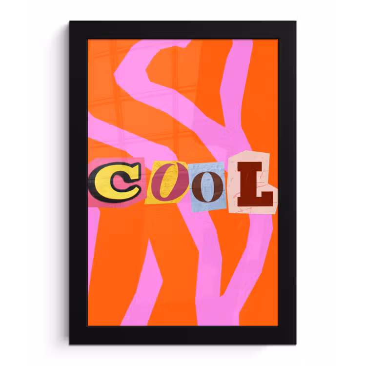 Poster met lijst - Zebraprint - Grafisch - COOL - Oranje — 1