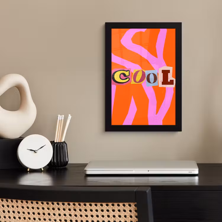 Poster met lijst - Zebraprint - Grafisch - COOL - Oranje — 3