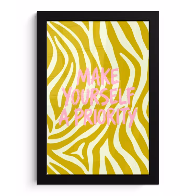 Poster met lijst - Zebraprint - Priority - Roze — 1