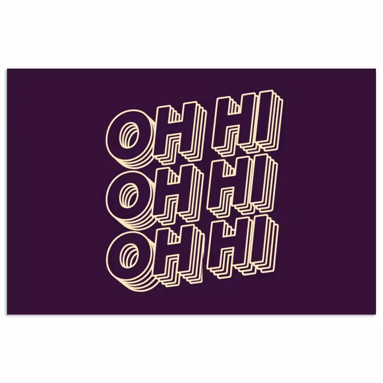 Poster - Oh hi - Paars - 3D — 1