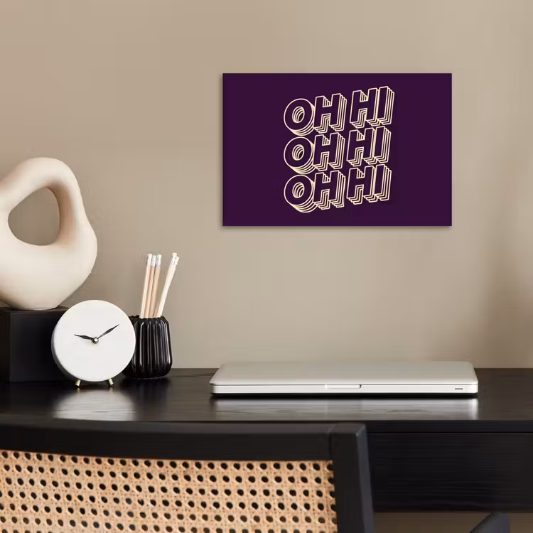 Poster - Oh hi - Paars - 3D — 2