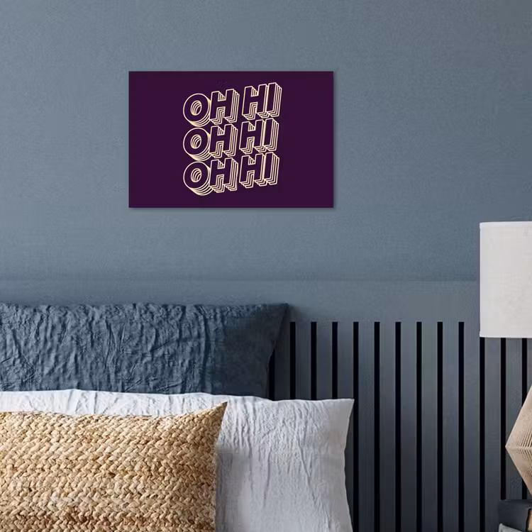 Poster - Oh hi - Paars - 3D — 3