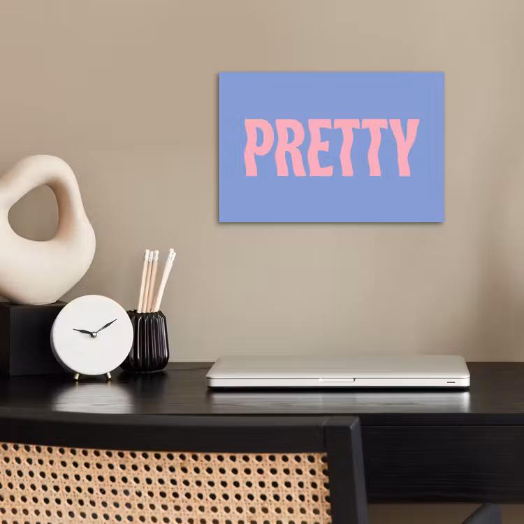 Poster - Pretty - Roze - Blauw - Golvend — 2